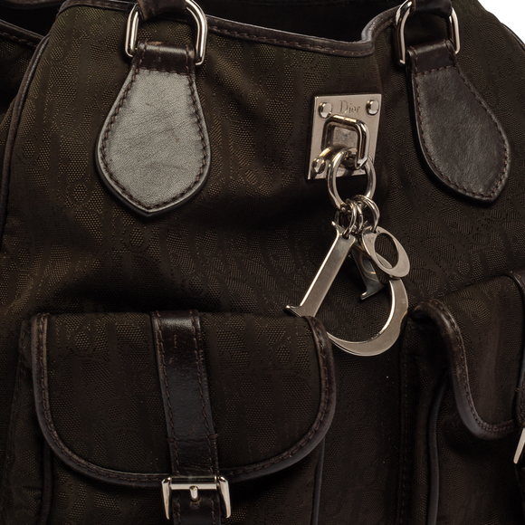 DIOR Dark Brown Oblique Canvas And Leather Multi Pocket Tote - Picture 5 of 9
